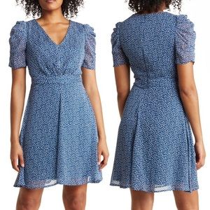 NWT DKNY Puff Sleeve Fit & Flare Dress